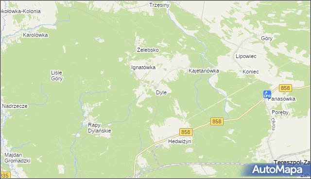 mapa Dyle, Dyle na mapie Targeo