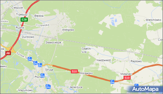 mapa Gajęcki Ług, Gajęcki Ług na mapie Targeo