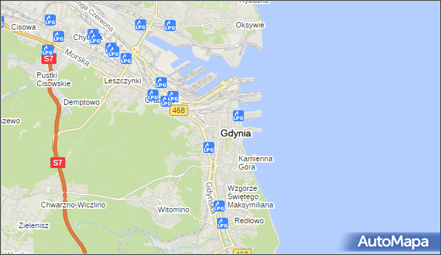 mapa Gdyni, Gdynia na mapie Targeo