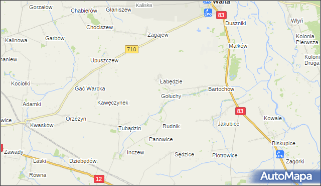 mapa Gołuchy, Gołuchy na mapie Targeo