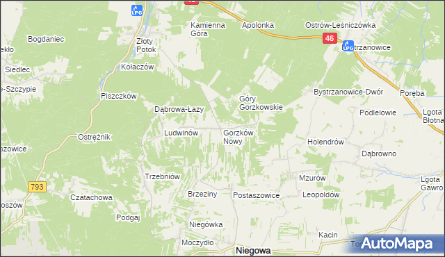 mapa Gorzków Nowy, Gorzków Nowy na mapie Targeo