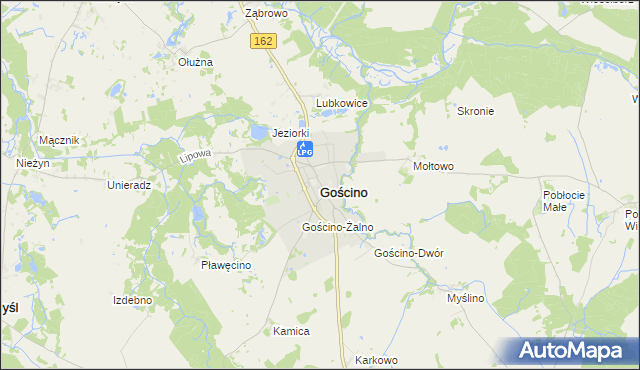 mapa Gościno, Gościno na mapie Targeo