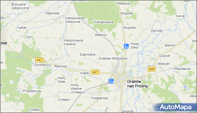 mapa Grabów-Wójtostwo, Grabów-Wójtostwo na mapie Targeo