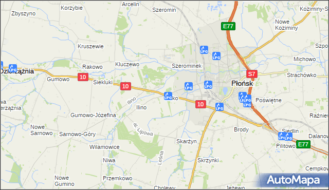 mapa Ilinko, Ilinko na mapie Targeo