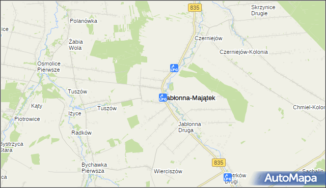 mapa Jabłonna-Majątek, Jabłonna-Majątek na mapie Targeo