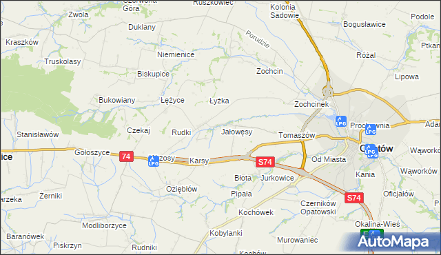 mapa Jałowęsy, Jałowęsy na mapie Targeo