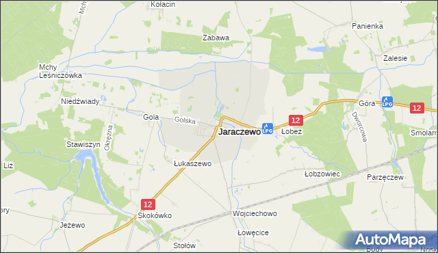 mapa Jaraczewo powiat jarociński, Jaraczewo powiat jarociński na mapie Targeo