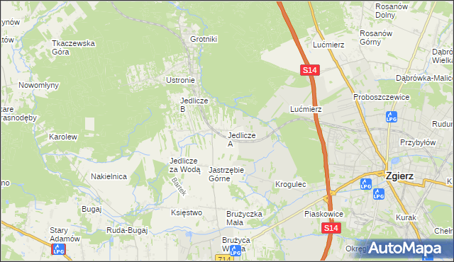 mapa Jedlicze A, Jedlicze A na mapie Targeo
