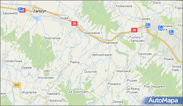 mapa Jędruszkowce, Jędruszkowce na mapie Targeo