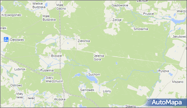 mapa Jelenia Góra gmina Cekcyn, Jelenia Góra gmina Cekcyn na mapie Targeo