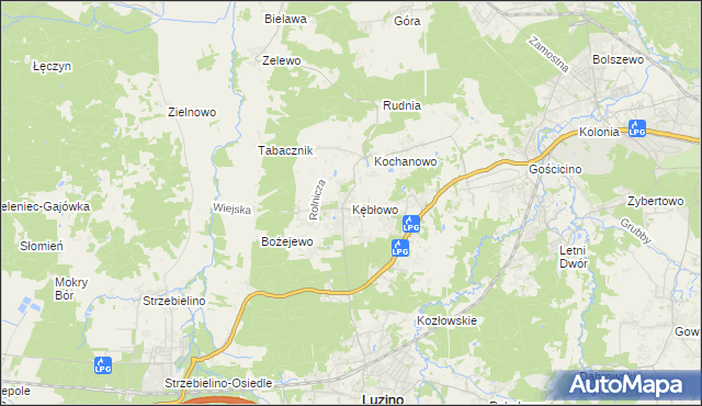 mapa Kębłowo gmina Luzino, Kębłowo gmina Luzino na mapie Targeo