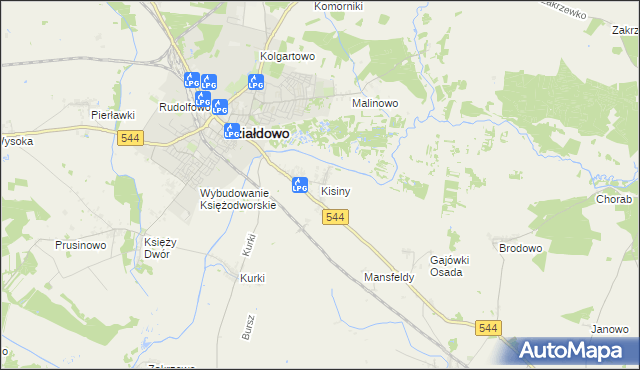 mapa Kisiny, Kisiny na mapie Targeo