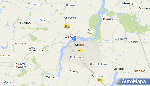 mapa Kłecko, Kłecko na mapie Targeo