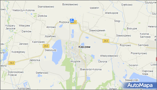 mapa Kleczew, Kleczew na mapie Targeo