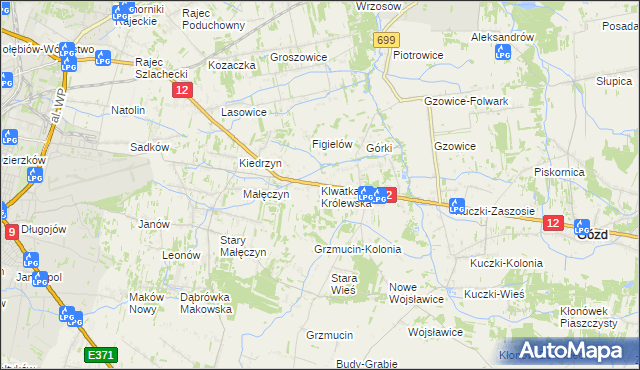 mapa Klwatka Królewska, Klwatka Królewska na mapie Targeo