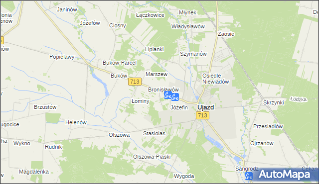 mapa Konstancin gmina Ujazd, Konstancin gmina Ujazd na mapie Targeo