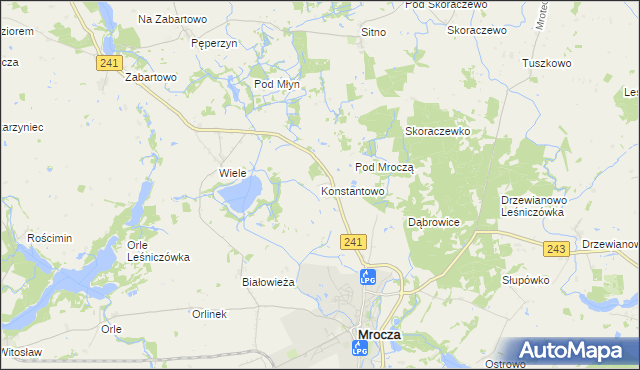 mapa Konstantowo gmina Mrocza, Konstantowo gmina Mrocza na mapie Targeo