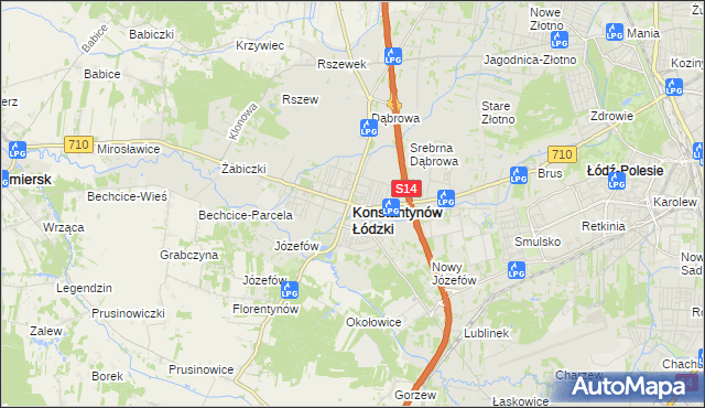 mapa Konstantynów Łódzki, Konstantynów Łódzki na mapie Targeo