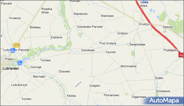 mapa Koszanowo gmina Włocławek, Koszanowo gmina Włocławek na mapie Targeo