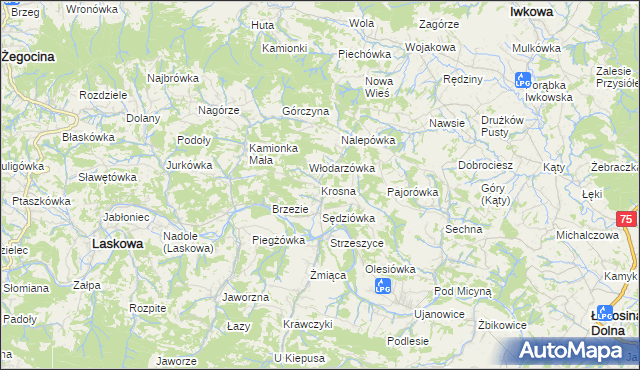 mapa Krosna, Krosna na mapie Targeo