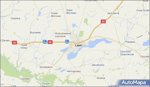 mapa Łasin, Łasin na mapie Targeo