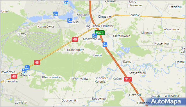 mapa Lasoń, Lasoń na mapie Targeo