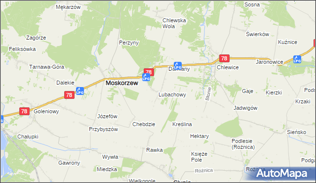 mapa Lubachowy, Lubachowy na mapie Targeo