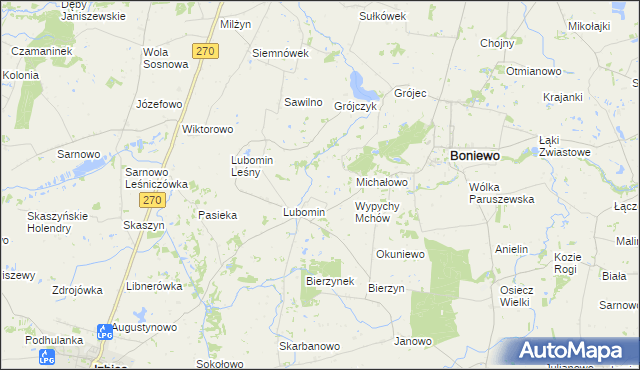 mapa Lubomin Rządowy, Lubomin Rządowy na mapie Targeo