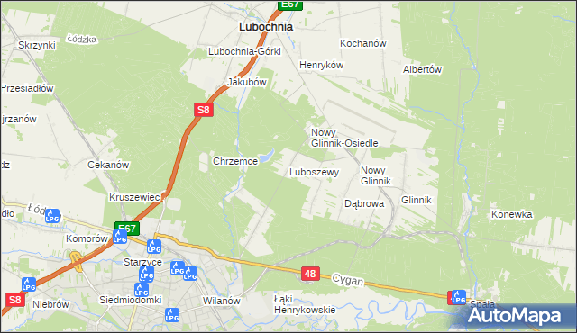 mapa Luboszewy, Luboszewy na mapie Targeo