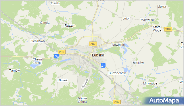 mapa Lubsko, Lubsko na mapie Targeo