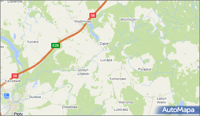 mapa Luciąża, Luciąża na mapie Targeo