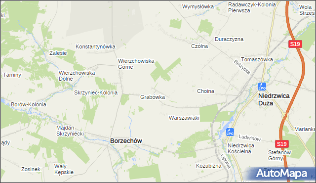 mapa Majdan Borzechowski, Majdan Borzechowski na mapie Targeo