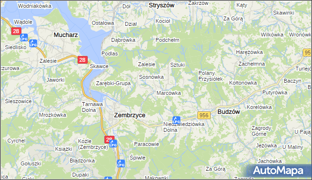 mapa Marcówka, Marcówka na mapie Targeo