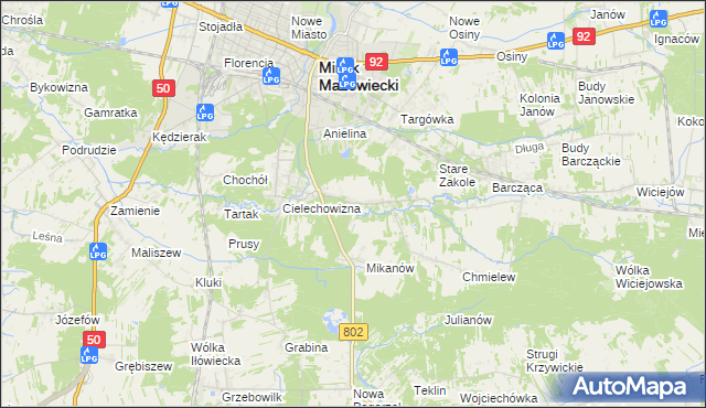 mapa Marianka gmina Mińsk Mazowiecki, Marianka gmina Mińsk Mazowiecki na mapie Targeo