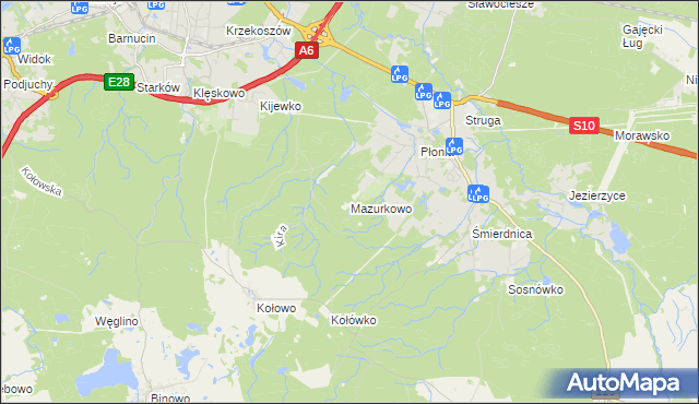 mapa Mazurkowo, Mazurkowo na mapie Targeo