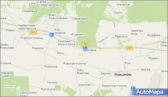 mapa Michałów gmina Rzeczniów, Michałów gmina Rzeczniów na mapie Targeo