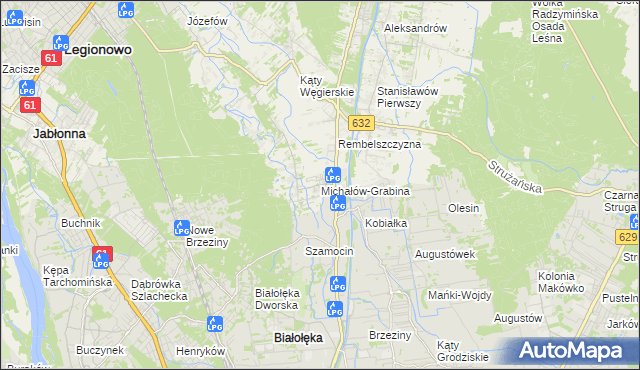 mapa Michałów-Grabina, Michałów-Grabina na mapie Targeo