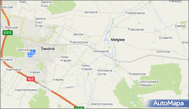 mapa Minkowice-Kolonia, Minkowice-Kolonia na mapie Targeo