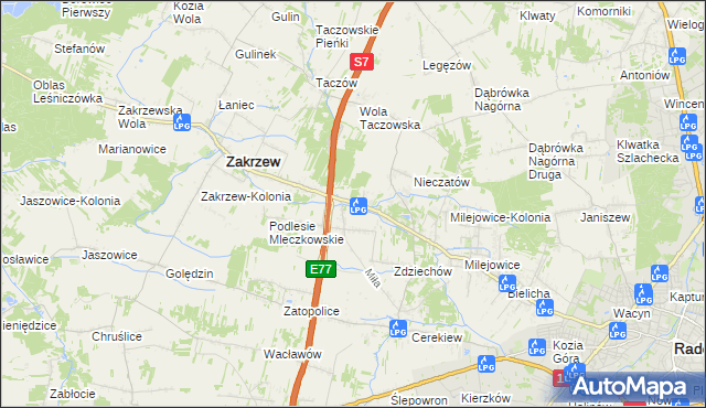 mapa Mleczków, Mleczków na mapie Targeo