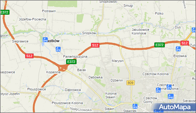 mapa Natalin gmina Jastków, Natalin gmina Jastków na mapie Targeo