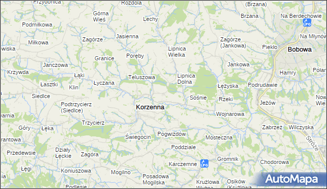 mapa Niecew, Niecew na mapie Targeo