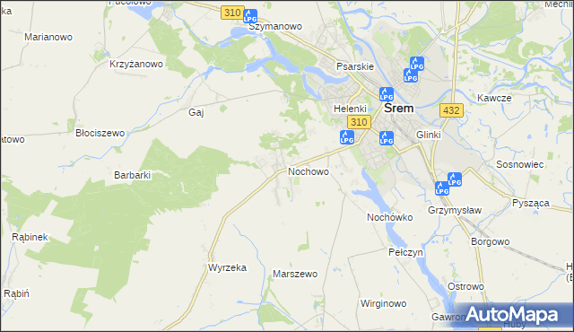 mapa Nochowo, Nochowo na mapie Targeo