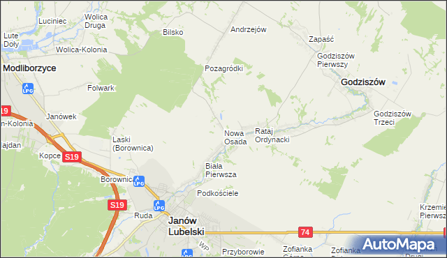 mapa Nowa Osada, Nowa Osada na mapie Targeo