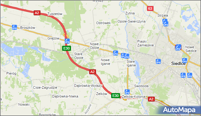 mapa Nowe Iganie, Nowe Iganie na mapie Targeo