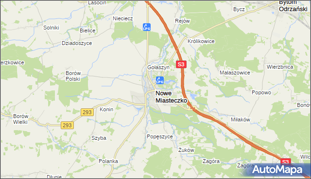 mapa Nowe Miasteczko, Nowe Miasteczko na mapie Targeo