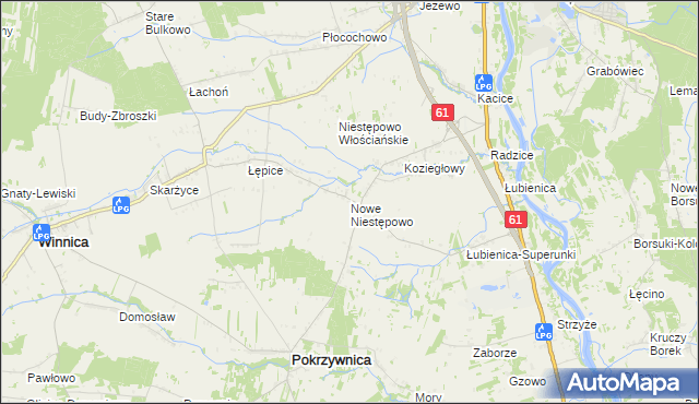 mapa Nowe Niestępowo, Nowe Niestępowo na mapie Targeo