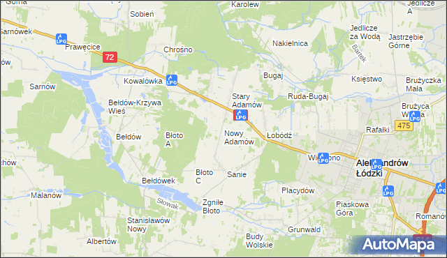 mapa Nowy Adamów, Nowy Adamów na mapie Targeo