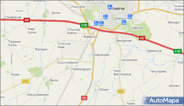 mapa Obłaczkowo, Obłaczkowo na mapie Targeo