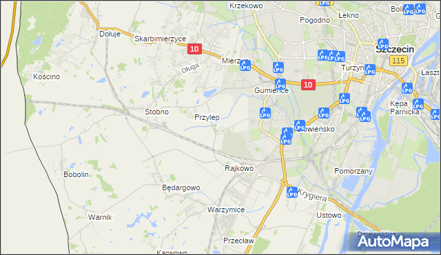 mapa Ostoja gmina Kołbaskowo, Ostoja gmina Kołbaskowo na mapie Targeo