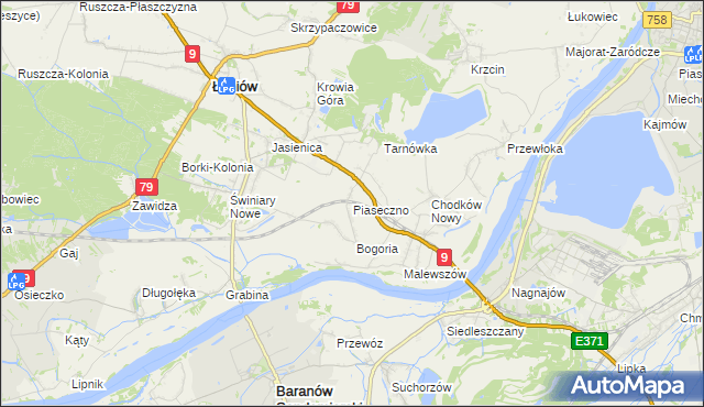 mapa Piaseczno gmina Łoniów, Piaseczno gmina Łoniów na mapie Targeo